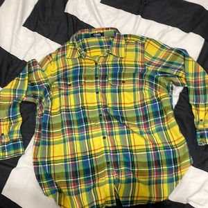 Women Large Yellow Flannel